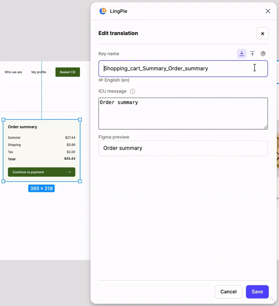 Look up matching keys on LingPie
