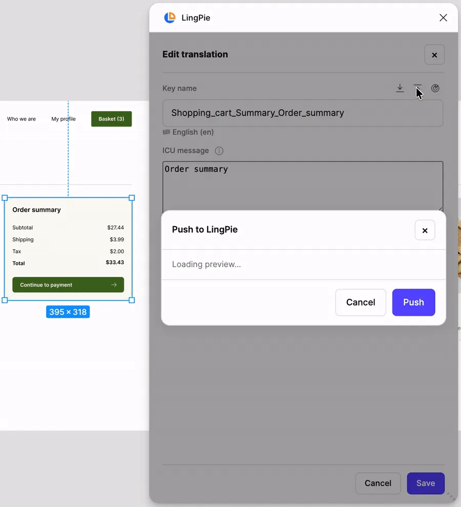 Sync Figma keys, strings, and screenshots to LingPie