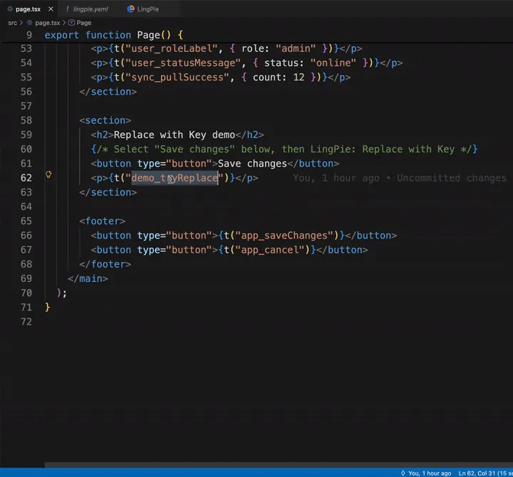 Find keys in source