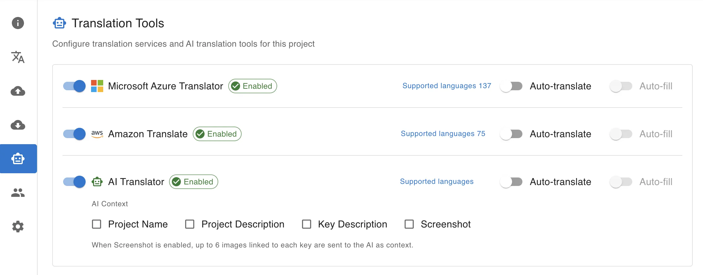 AI & machine translation screenshot